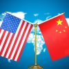 US and China flags