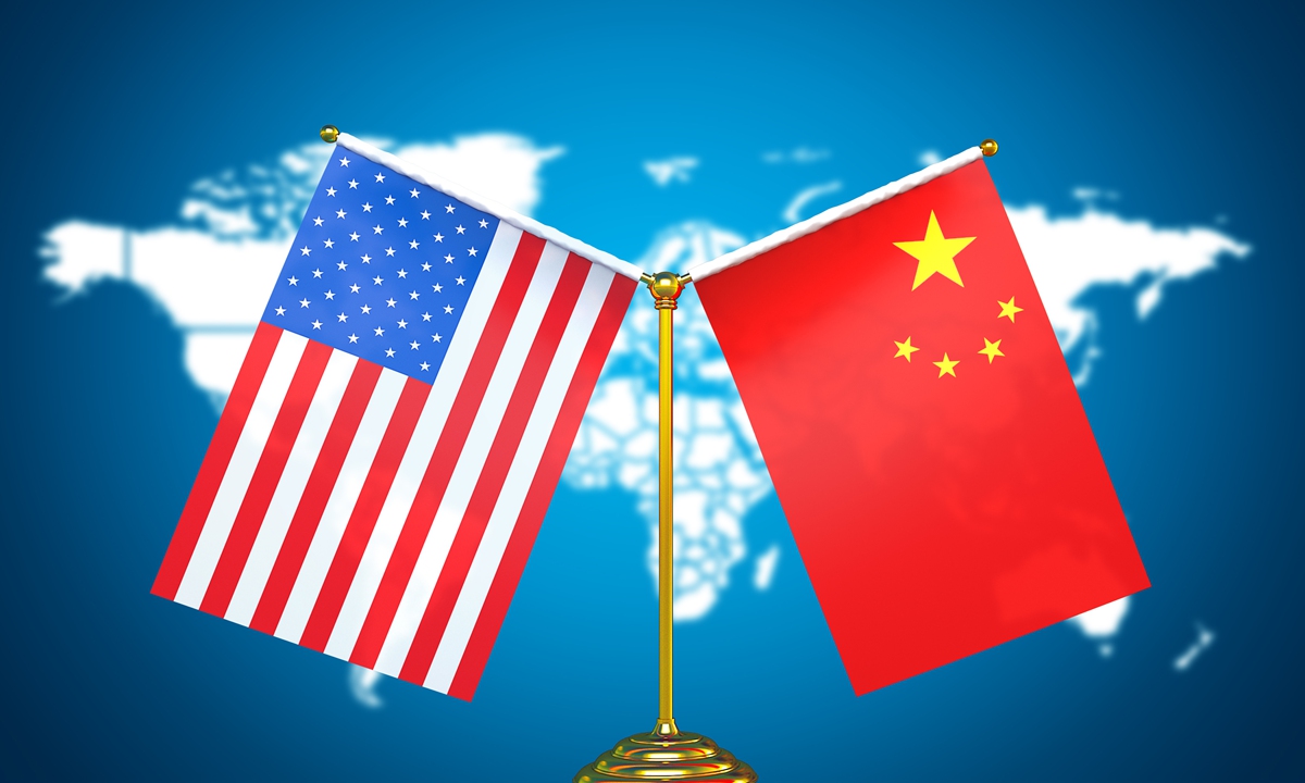 US and China flags